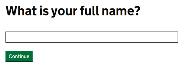 An example of a text question. The question asks what is your full name.